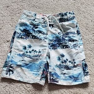 GAP Blue and White Tropical Board Shorts